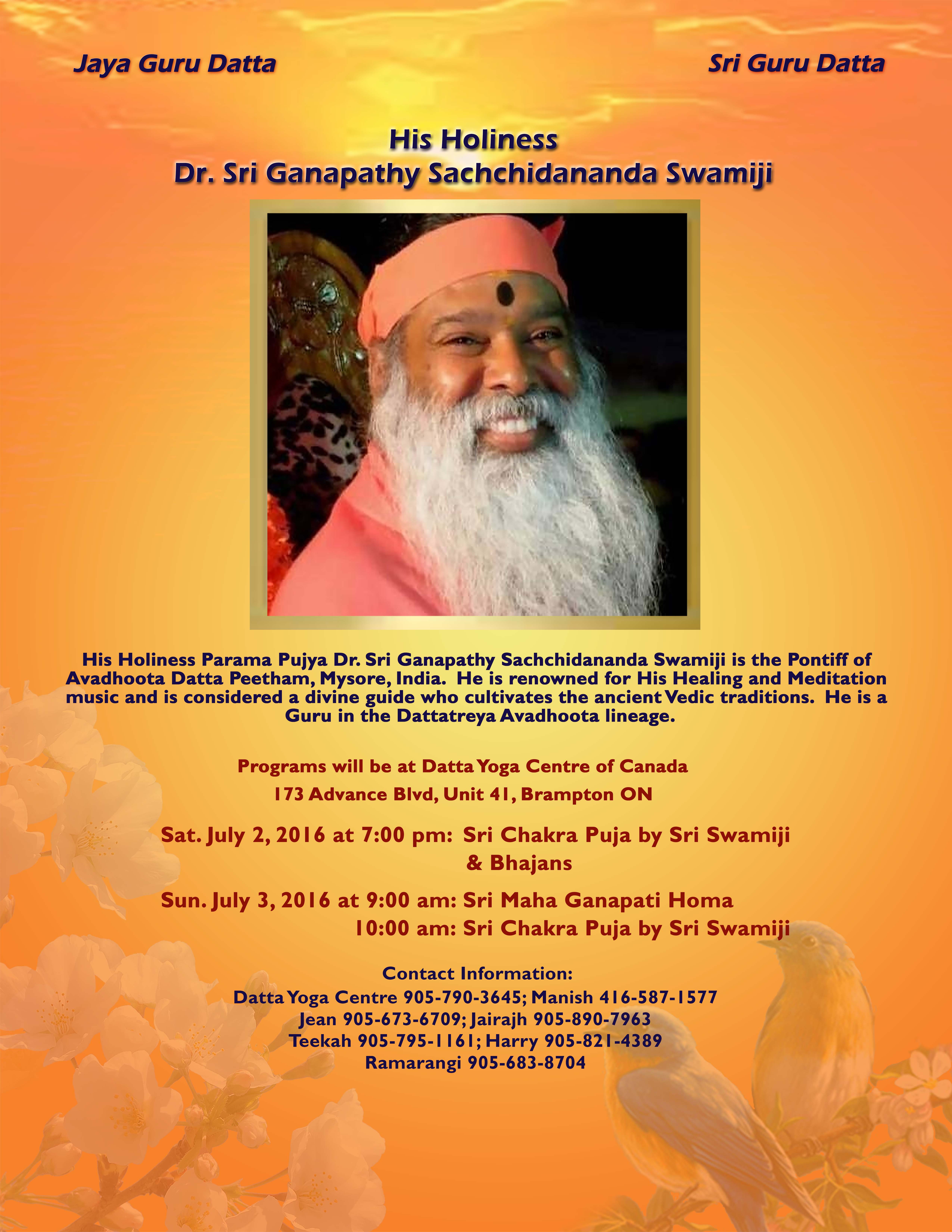 SRI SWAMIJI’S VISIT TO DYC CANADA – DAY 2 – SRI MAHA GANAPATI HOMA AND ...